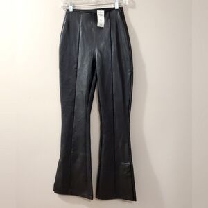 Abercrombie & Fitch - Curve Love Vegan Leather Split-Hem Flare Pant - Size XS